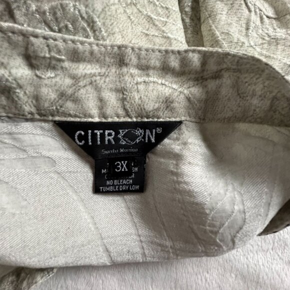 Citron Santa Monica Womens Tasteful Butterfly Art Silk Blouse Top 3X Silk Blend - Picture 3 of 9